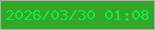 文字の大きさ：2、枠の色：adafaa、背景の色：32a72c、文字の色：18ea3b 無料ブログパーツのブログ時計