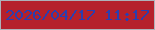 文字の大きさ：5、枠の色：adb3b9、背景の色：b5212b、文字の色：2b3eaf 無料ブログパーツのブログ時計