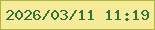 文字の大きさ：2、枠の色：adb643、背景の色：f5eb98、文字の色：32713e 無料ブログパーツのブログ時計