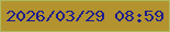 文字の大きさ：3、枠の色：adb95e、背景の色：b3932f、文字の色：1c1c8e 無料ブログパーツのブログ時計