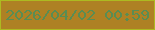 文字の大きさ：2、枠の色：adba21、背景の色：ae8124、文字の色：598d53 無料ブログパーツのブログ時計