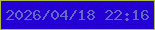 文字の大きさ：2、枠の色：adbc43、背景の色：2500d3、文字の色：616ac7 無料ブログパーツのブログ時計