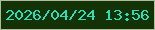 文字の大きさ：5、枠の色：adbca0、背景の色：133206、文字の色：2bdeb8 無料ブログパーツのブログ時計