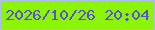 文字の大きさ：4、枠の色：adbff0、背景の色：8df405、文字の色：5650d7 無料ブログパーツのブログ時計