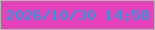 文字の大きさ：2、枠の色：adc0af、背景の色：e742bc、文字の色：07ace2 無料ブログパーツのブログ時計
