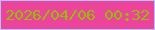 文字の大きさ：3、枠の色：adc2fe、背景の色：ec449b、文字の色：95be03 無料ブログパーツのブログ時計