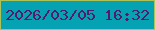 文字の大きさ：4、枠の色：adc358、背景の色：05a2b4、文字の色：53196a 無料ブログパーツのブログ時計