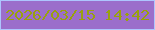 文字の大きさ：2、枠の色：adc5fe、背景の色：9b6ecb、文字の色：99a10d 無料ブログパーツのブログ時計