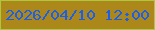 文字の大きさ：2、枠の色：adc73f、背景の色：ac881a、文字の色：1b5eec 無料ブログパーツのブログ時計