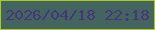 文字の大きさ：4、枠の色：adca21、背景の色：44645f、文字の色：463679 無料ブログパーツのブログ時計