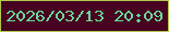 文字の大きさ：4、枠の色：adca49、背景の色：480321、文字の色：6ad89b 無料ブログパーツのブログ時計
