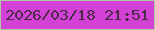 文字の大きさ：4、枠の色：adcaa1、背景の色：d341d6、文字の色：4c2b49 無料ブログパーツのブログ時計