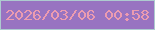 文字の大きさ：1、枠の色：adcacf、背景の色：9873c1、文字の色：ec9bb0 無料ブログパーツのブログ時計
