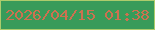 文字の大きさ：5、枠の色：adcc6c、背景の色：389b5a、文字の色：cc7150 無料ブログパーツのブログ時計