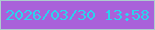 文字の大きさ：4、枠の色：adccce、背景の色：a961da、文字の色：2cd3ed 無料ブログパーツのブログ時計