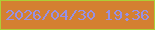 文字の大きさ：4、枠の色：adce36、背景の色：d48031、文字の色：9790e4 無料ブログパーツのブログ時計