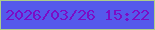 文字の大きさ：5、枠の色：adce89、背景の色：5559eb、文字の色：7c0cc6 無料ブログパーツのブログ時計