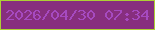 文字の大きさ：3、枠の色：adcf35、背景の色：872e7e、文字の色：a64ac0 無料ブログパーツのブログ時計