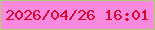 文字の大きさ：5、枠の色：adcf76、背景の色：fb89dd、文字の色：db042f 無料ブログパーツのブログ時計