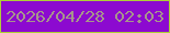 文字の大きさ：3、枠の色：add037、背景の色：8c0ad0、文字の色：a7958b 無料ブログパーツのブログ時計