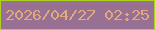 文字の大きさ：4、枠の色：add11c、背景の色：987094、文字の色：e0aa7b 無料ブログパーツのブログ時計