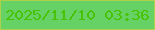 文字の大きさ：4、枠の色：add24a、背景の色：66d266、文字の色：49c204 無料ブログパーツのブログ時計
