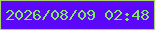 文字の大きさ：4、枠の色：add36e、背景の色：5b07f8、文字の色：81e868 無料ブログパーツのブログ時計