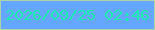 文字の大きさ：4、枠の色：add3ab、背景の色：65a6fe、文字の色：1eebb3 無料ブログパーツのブログ時計