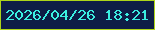 文字の大きさ：1、枠の色：add419、背景の色：0e1d46、文字の色：3beee1 無料ブログパーツのブログ時計
