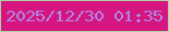 文字の大きさ：5、枠の色：add4a2、背景の色：d51681、文字の色：af87e6 無料ブログパーツのブログ時計