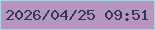 文字の大きさ：4、枠の色：add4df、背景の色：b795c1、文字の色：313950 無料ブログパーツのブログ時計
