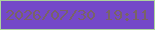 文字の大きさ：4、枠の色：add59c、背景の色：7449c8、文字の色：796367 無料ブログパーツのブログ時計