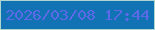 文字の大きさ：5、枠の色：add6d0、背景の色：1273b4、文字の色：5c6aea 無料ブログパーツのブログ時計