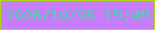 文字の大きさ：5、枠の色：add713、背景の色：c77df7、文字の色：48d5af 無料ブログパーツのブログ時計