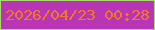 文字の大きさ：1、枠の色：add76f、背景の色：b835b6、文字の色：f27828 無料ブログパーツのブログ時計