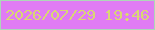 文字の大きさ：2、枠の色：add7b8、背景の色：e07cf4、文字の色：d9d773 無料ブログパーツのブログ時計