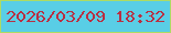 文字の大きさ：4、枠の色：addb64、背景の色：59cee6、文字の色：b92f42 無料ブログパーツのブログ時計