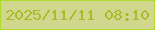 文字の大きさ：2、枠の色：addc2b、背景の色：d1d78d、文字の色：acba2a 無料ブログパーツのブログ時計