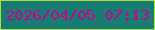 文字の大きさ：2、枠の色：ade135、背景の色：167b72、文字の色：c3018e 無料ブログパーツのブログ時計