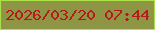 文字の大きさ：2、枠の色：ade149、背景の色：8e9544、文字の色：b61a1b 無料ブログパーツのブログ時計