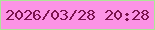 文字の大きさ：2、枠の色：ade697、背景の色：fc93e5、文字の色：7c134f 無料ブログパーツのブログ時計