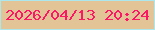 文字の大きさ：2、枠の色：ade7ee、背景の色：e2c497、文字の色：fd1865 無料ブログパーツのブログ時計