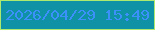 文字の大きさ：1、枠の色：ade86f、背景の色：0f92a5、文字の色：3b90f9 無料ブログパーツのブログ時計