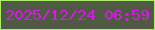 文字の大きさ：2、枠の色：adeb6b、背景の色：505944、文字の色：d81ae9 無料ブログパーツのブログ時計