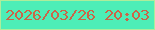 文字の大きさ：3、枠の色：aded9b、背景の色：4deeb7、文字の色：ca6548 無料ブログパーツのブログ時計