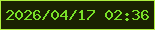 文字の大きさ：1、枠の色：adee3f、背景の色：1a2201、文字の色：79e128 無料ブログパーツのブログ時計