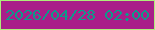 文字の大きさ：2、枠の色：adee7a、背景の色：a91e89、文字の色：0c9b8a 無料ブログパーツのブログ時計
