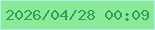 文字の大きさ：4、枠の色：adefed、背景の色：8aea98、文字の色：2ea059 無料ブログパーツのブログ時計