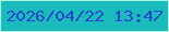 文字の大きさ：4、枠の色：adf3df、背景の色：19bbbc、文字の色：2448c9 無料ブログパーツのブログ時計