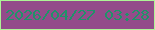 文字の大きさ：5、枠の色：adf596、背景の色：934c8a、文字の色：209269 無料ブログパーツのブログ時計